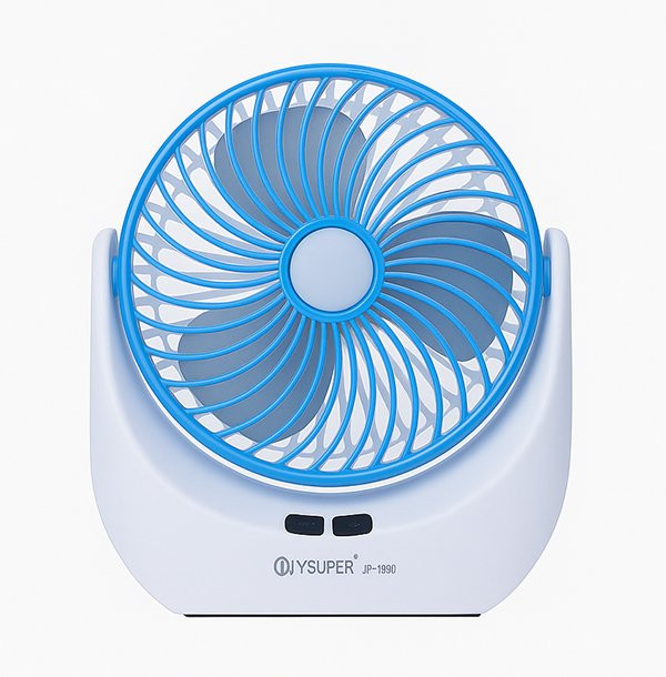 JY Super JY-1880 Lithium Rechargeable Mini Table Fan with LED Light